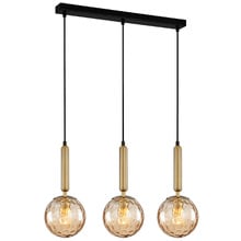 Trattino Glass Orb 3 Light Linear Pendant